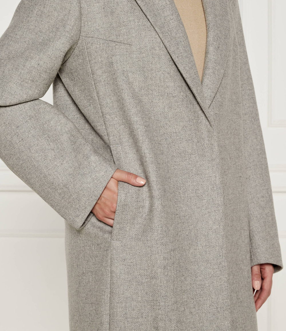 Хлопковое пальто BOSS BLACK - серый(50524472)