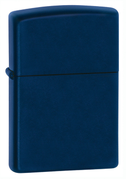 Легендарная классическая американская бензиновая широкая зажигалка ZIPPO Classic Navy Matte™ синяя матовая из латуни и стали ZP-239