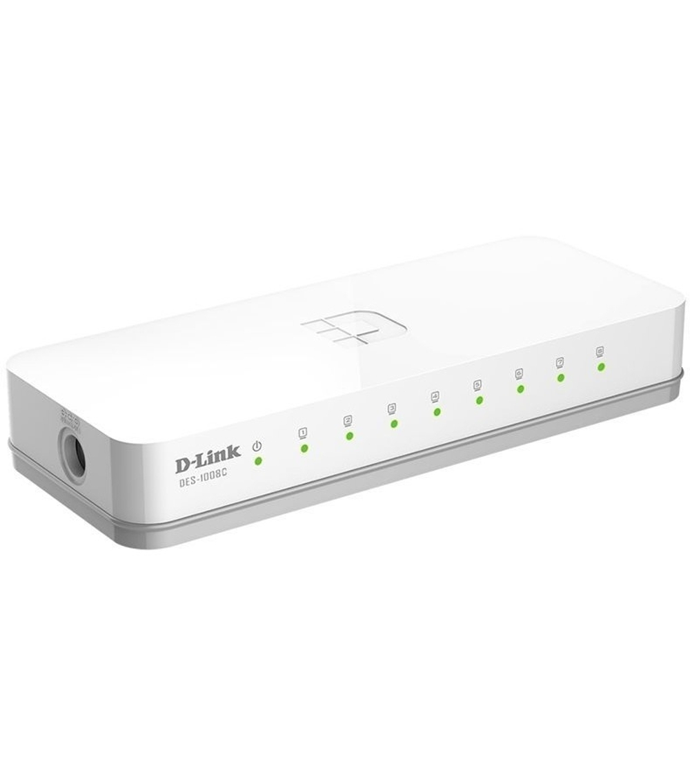 D-Link DES-1008C/B1A Неуправляемый коммутатор с 8 портами 10/100Base-TX и функцией энергосбережения