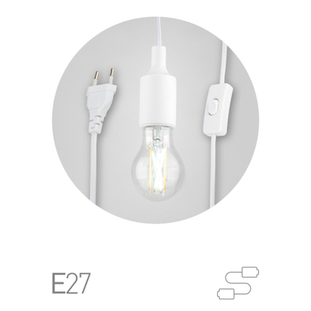 Светильник для растений ЭРА FITO-Holder E27 1.5 м с проводом и выключателем для фитоламп с цоколем Е27