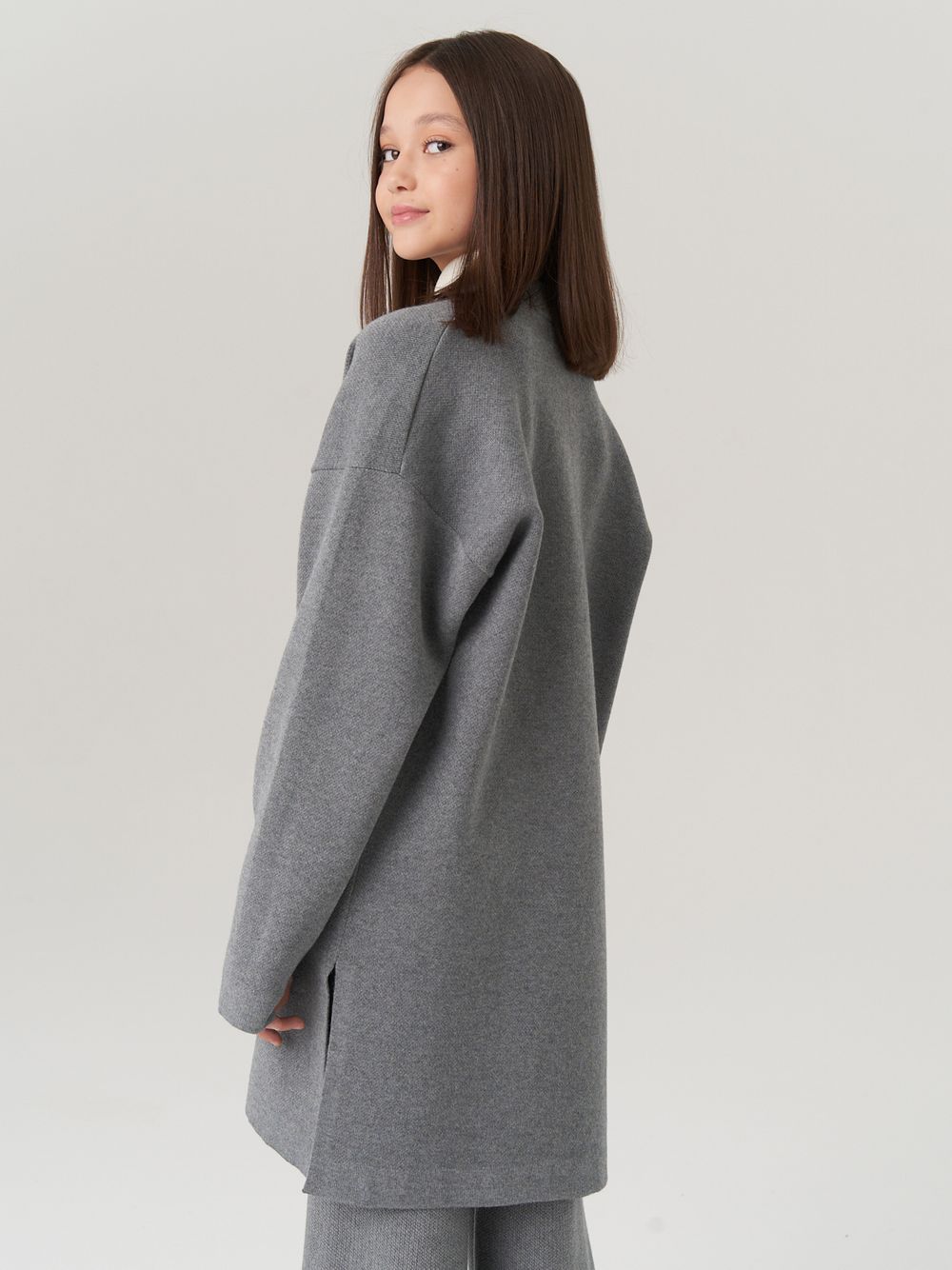 Кардиган для девочки в школу AT990 серый