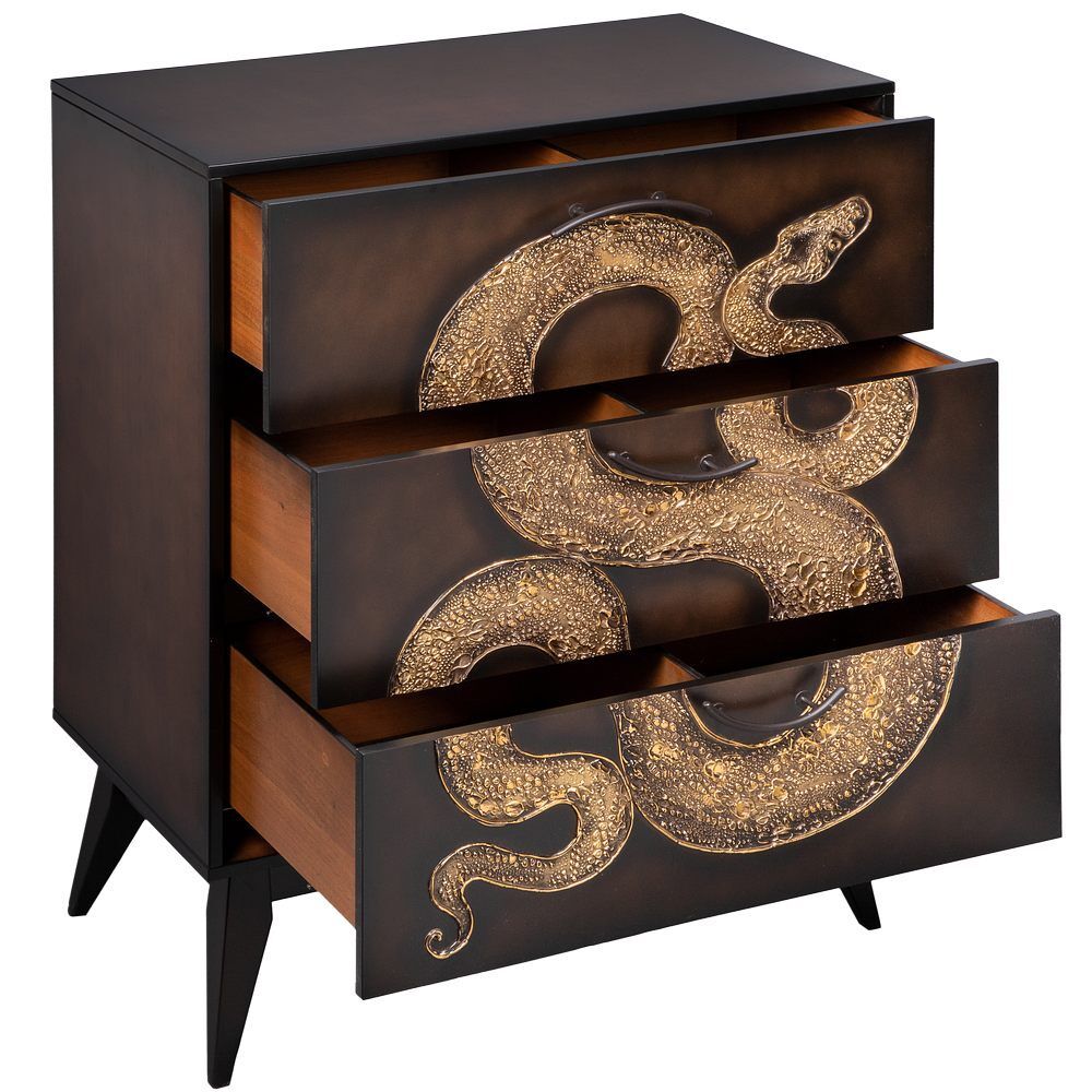 Комод Серпентис с 3 ящиками Каштан