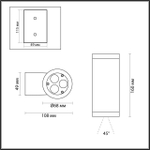 7071/8WL NATURE ODL25 723 Настенный светильник металл/стекло IP65 LED 8W 3000K 45° AC85~265V LONG