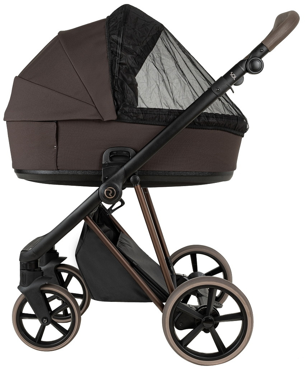 Детская коляска Roan Sol Vintage Luxury 2.0 3 в 1 с автокреслом Pituso Baesa Pro Black VIN 04/TC Turkish Coffe/Bronze/руч.Cappuccino