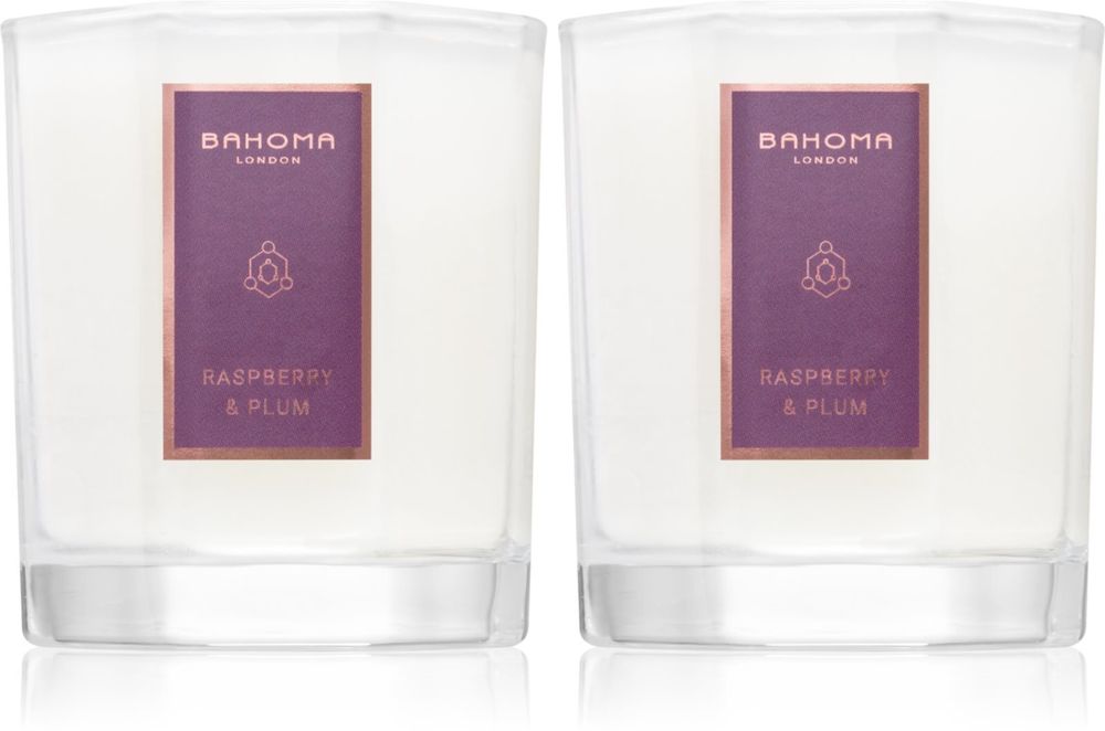Bahoma London ароматизированная свеча 160 г + ароматизированная свеча 160 г Octagon Collection Raspberry &amp; Plum
