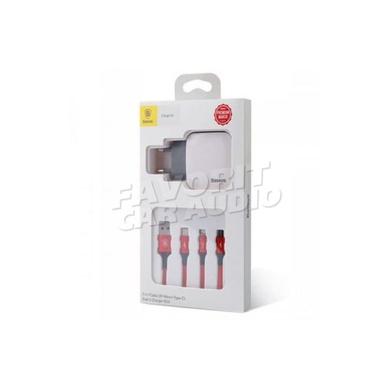 СЗУ 2 USB Baseus Letour 2400mA пластик белый