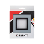 Рамка из натурального стекла, ,"Avanti", светло-серая, 1 пост (2 мод.)
