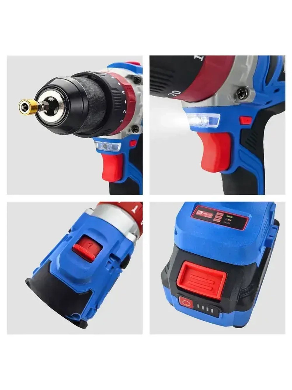 Дрель шуруповерт ударная аккумуляторная бесщеточная Vniissok 18В, 80Нм, для ледобура и зимней рыбалки