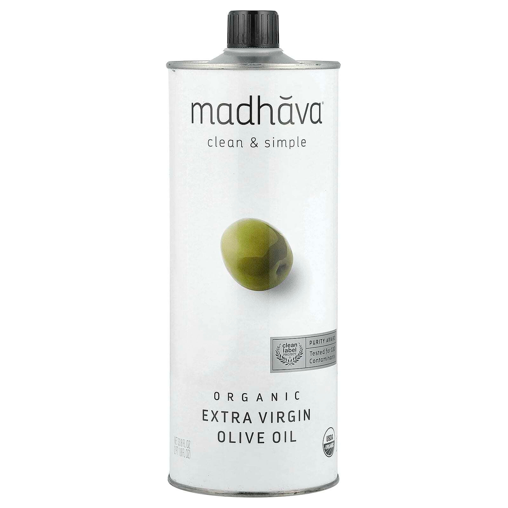 Madhava, органическое нерафинированное оливковое масло высшего качества, 1 л (33,8 жидк. унции)