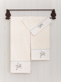 Полотенце 30x50 Bovi Spring экрю с вышивкой Португалия