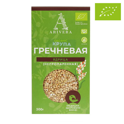 Гречка зеленая органическая непропаренная "Аривера", 500 г