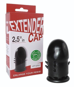 Чёрный латексный удлинитель пениса 2.5 in с шипиками (Цвет: черный)