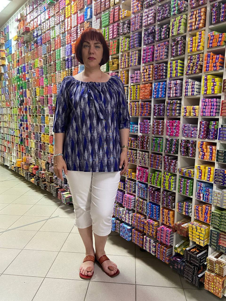 Блузка с регулировкой на спине, Хлопок 158778