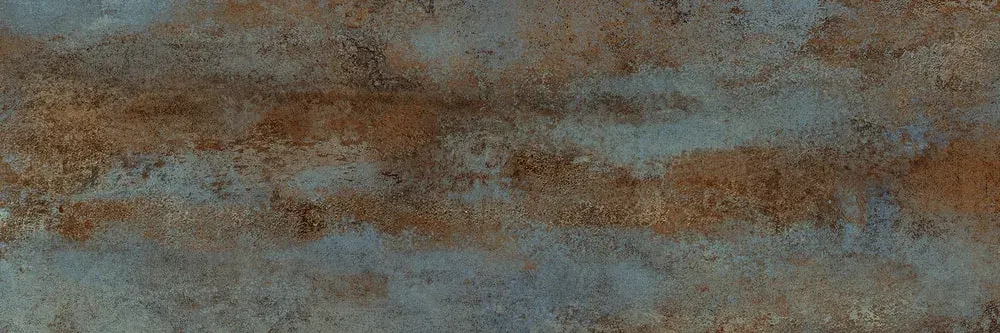 Настенная плитка ALMA Ceramica TWU12OXD40R Oxide 74x24.6 голубая / коричневая глянцевая под металл