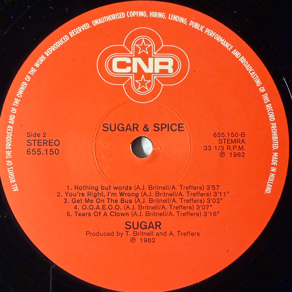 Sugar – Sugar & Spice (Голландия 1982г.) Т