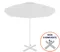 Зонт пляжный со стационарной базой Kiwi Clips&amp;Base, Ø250 см, белый