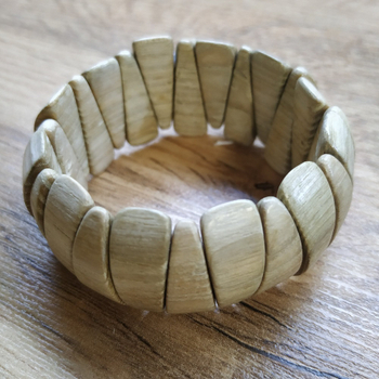 Браслет Заборчик, дерево, цвет бежевый, ширина 27 мм