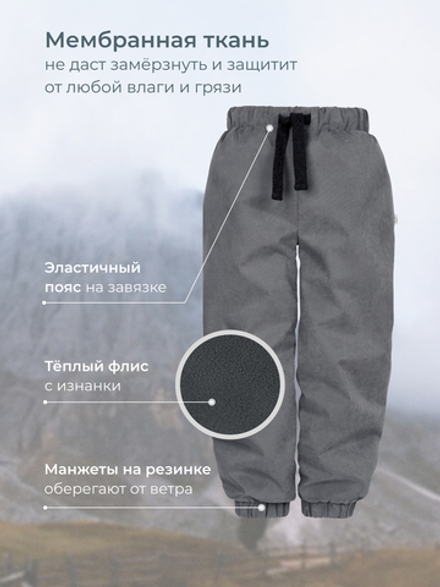 Брюки демисезонные на флисе Mjölk Graphit