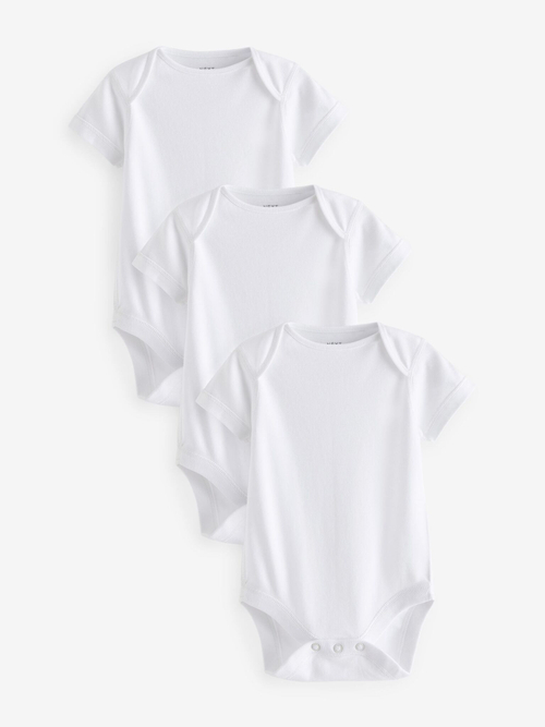 Боди с коротким рукавом для малышей Next N44-472, 3 шт., Белый