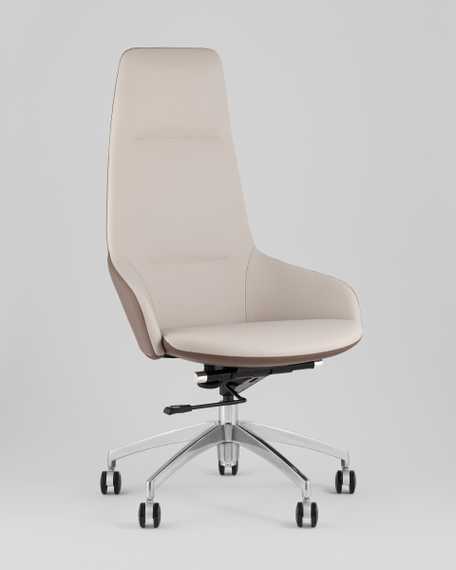 Кресло руководителя TopChairs Soulo бежевый, коричневый