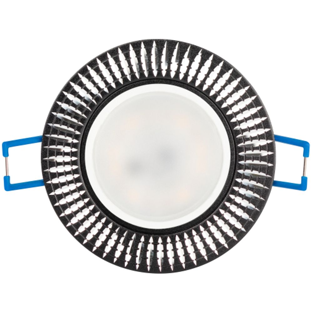 Светильник встраиваемый алюминиевый ЭРА KL32 AL/BK/1 под лампу MR16 GU5.3 черный/серебро | Алюминиевые встраиваемые светильники