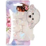 Заколка-краб для волос «#ХВОСТИКИ-КОСИЧКИ», бишен Айки, цвет белый, 9*6,5см