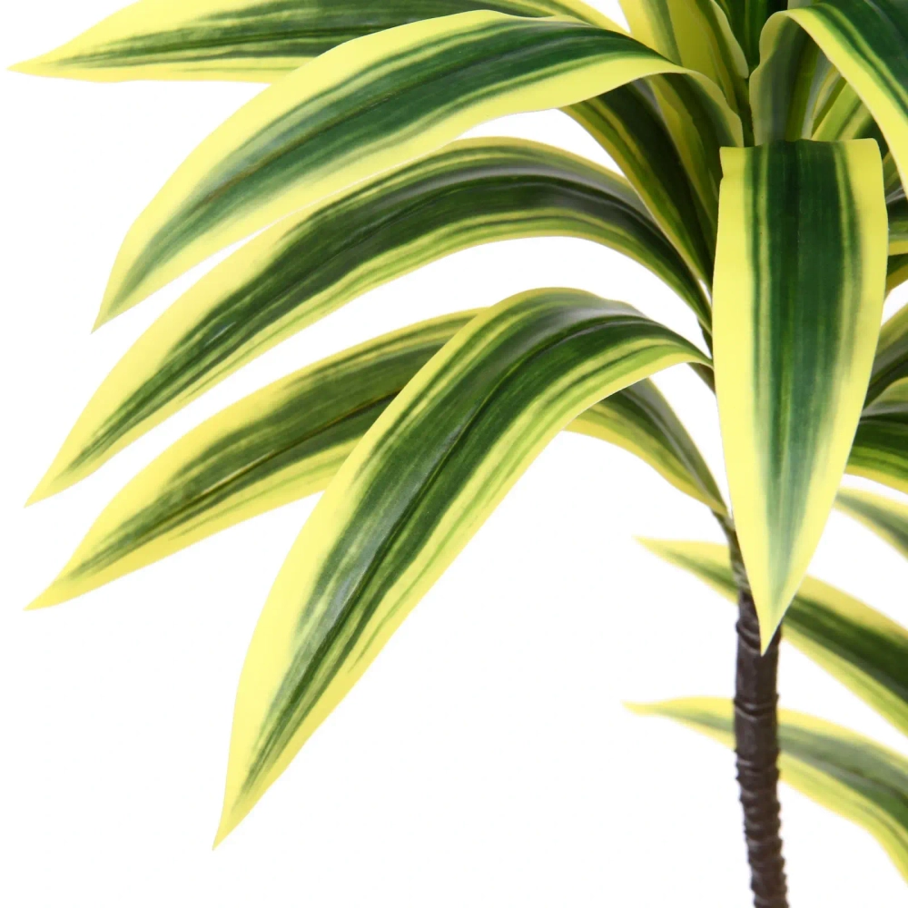 Искусственное растение «Ветка Драцены» 90см желто-зеленая