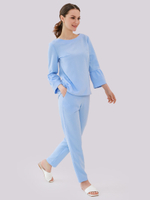 Медицинская блуза Бл-349 нежно голубого цвета