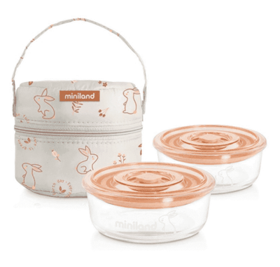Термосумка Miniland Pack-2-Go Naturround (2 круглых контейнера)