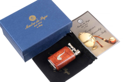 Зажигалка трубочная Mastro de Paja, серебро и бриар