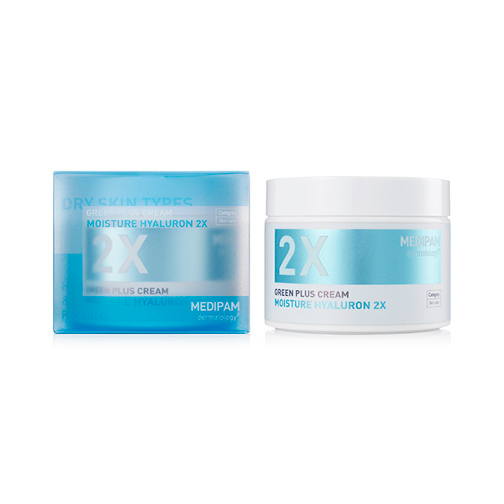 Крем для увлажнения Двойной уход с гиалуроновой кислотой Medipam Green Plus 2x Cream Moisture Hyaluron 100мл
