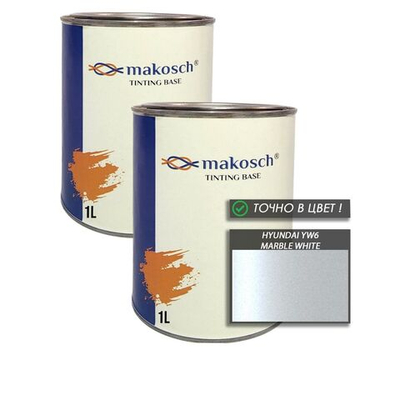 Автоэмаль makosch/HYUNDAI YW6, Базовая эмаль, белый, перламутр, 800мл.