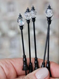Фонари уличные миниатюрные для макетов "Парковый" (86 мм; 5 штук) / модель фонаря для парков и железных дорог