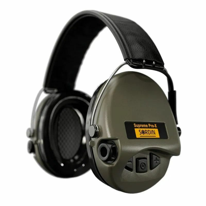 Наушники активные Sordin (MSA) Supreme Pro-X, хаки, оголовье-кожа (SOR75302-X/L-S)
