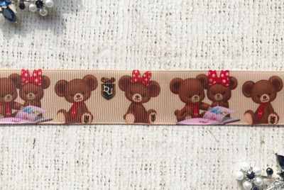 Лента репсовая принт, ш. 2,7 см.