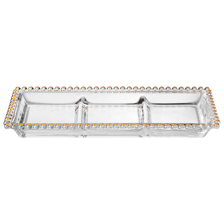 БЛЮДО СЕРВИРОВОЧНОЕ "GOLDEN CHARM", 3 СЕКЦИИ, 30*13 СМ