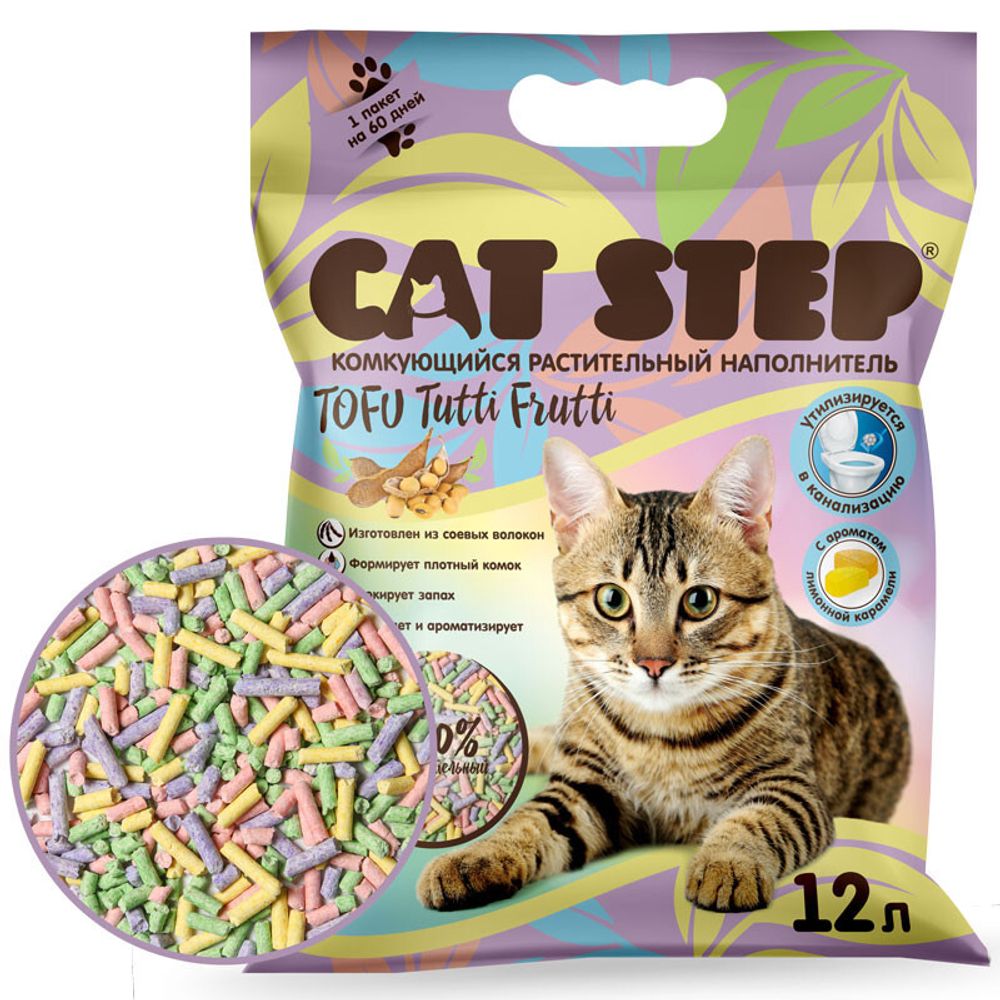 Наполнитель Cat Step 12л Tutti Frutti комкующийся растительный