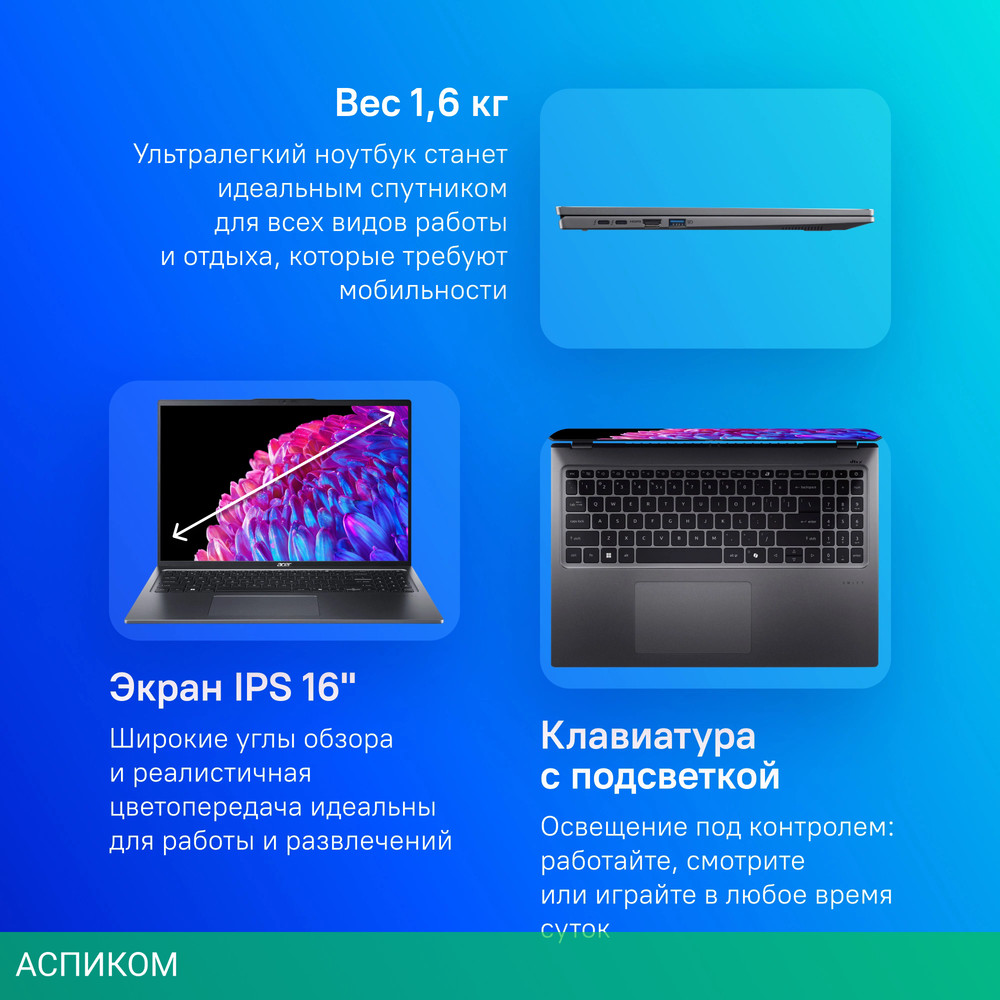 Ноутбук Acer Swift Go 16 SFG16-72-790F