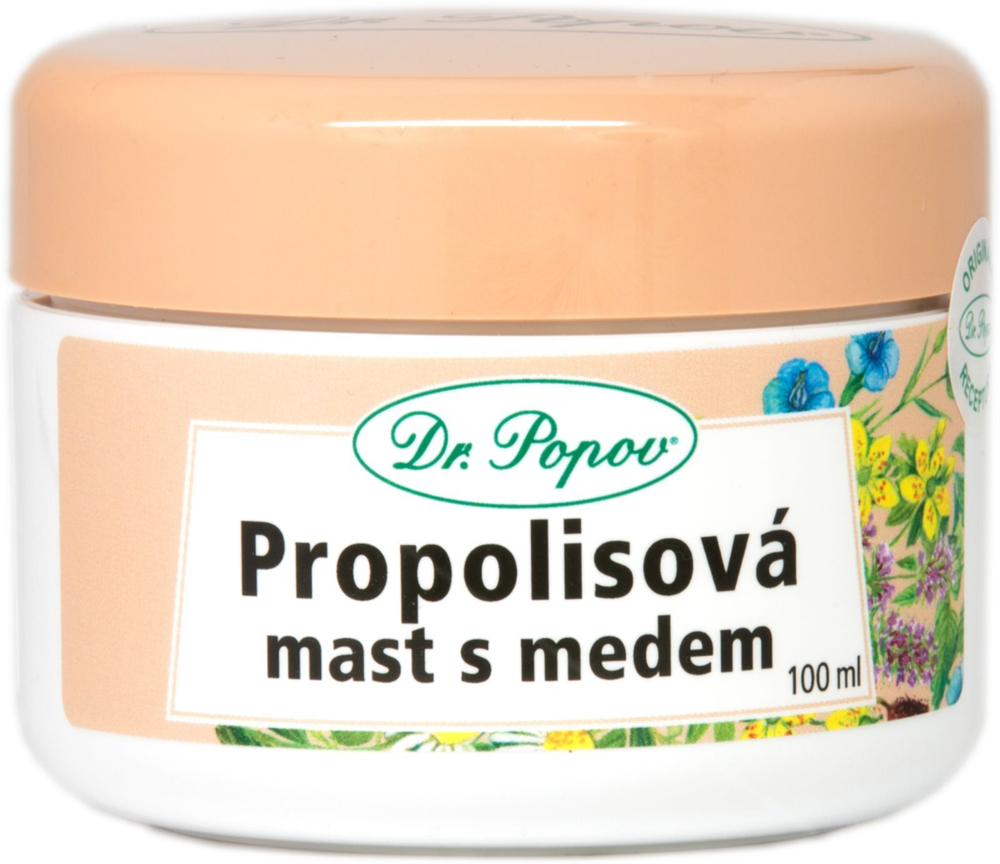 Dr. Popov Herbal ointments Propolis with honey - мазь от зуда и раздражения кожи /   100  ml  / GTIN 8595058904315