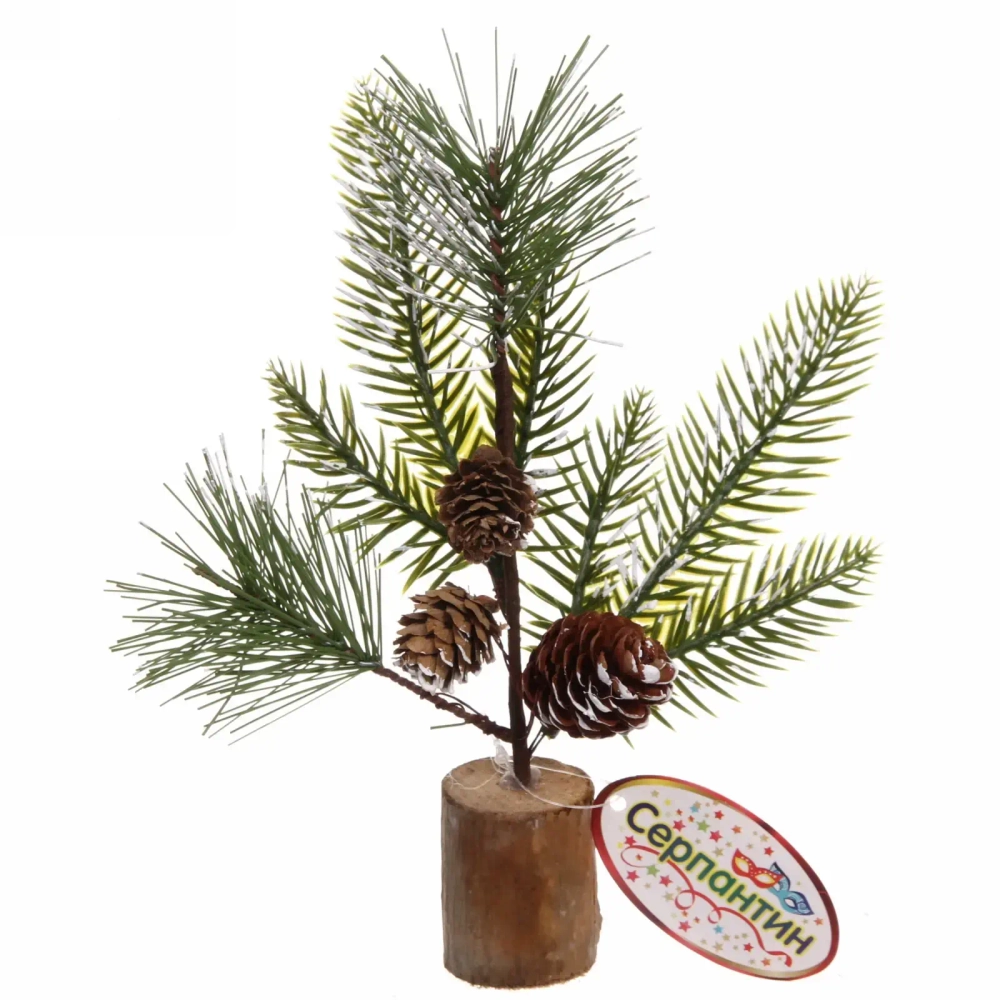 Композиция новогодняя «Лесные шишки на пеньке», 30*12 см