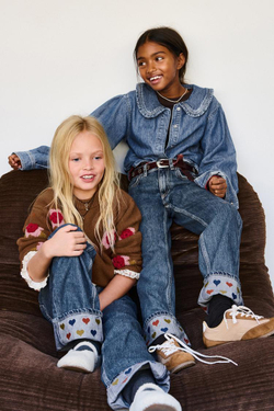 ZARA ДЖИНСОВАЯ РУБАШКА С ОТЛОЖНЫМ ВОРОТНИКОМ, СИНИЙ