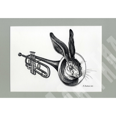 Пешков Р. В. Заячья песня. Бумага, тушь, перо. Россия, 2011 г.