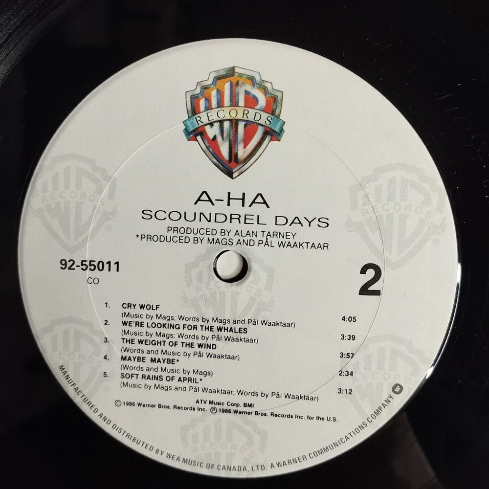 Винтажная виниловая пластинка LP A Ha Scoundrel Days (Canada 1986)