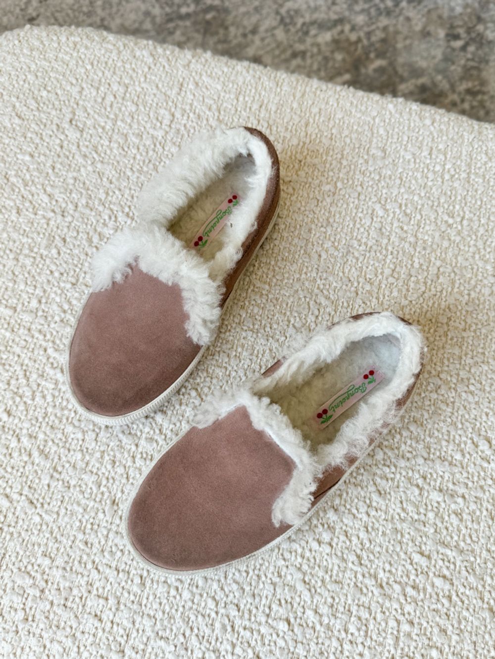 Утепленные замшевые слипоны Bonpoint, 28