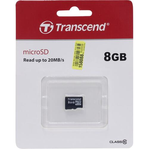 Transcend &lt; TS8GUSDC10&gt; microSDHC 8Gb Class10