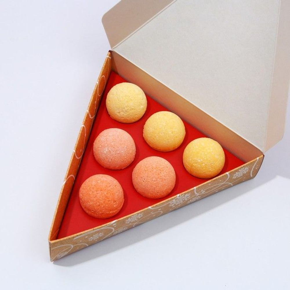 Набор из 6 бомбочек для ванны «Тепла и уюта» с ароматом имбирного пряника