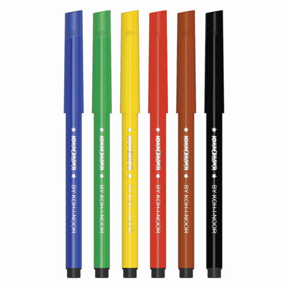 Фломастеры ЮНЛАНДИЯ "Подводный мир" (KOH-I-NOOR EXCLUSIVE), 6 цветов, трехгранные, 151622, 771002JF24KS