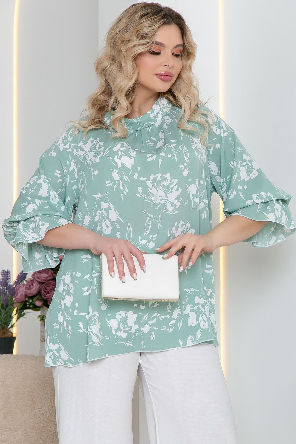 Блуза "Гелла" (мята) Б5644 LT Collection