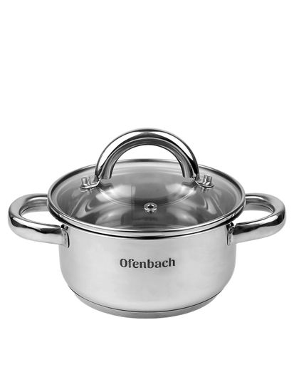 Кастрюля 1 л. из нержавеющей стали Ofenbach NB 100522 с крышкой