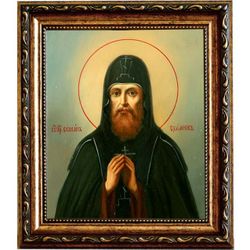 Силуан Печерский преподобный. Икона на холсте.